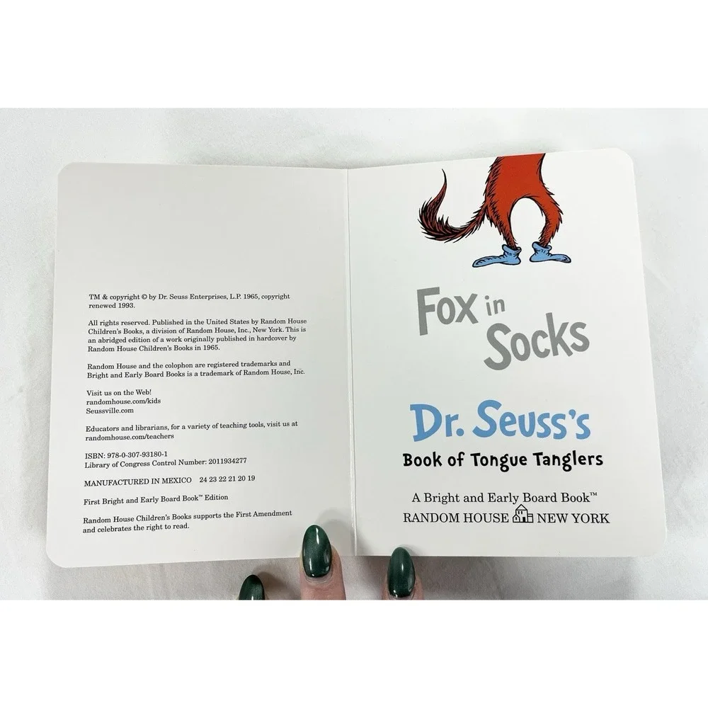 Lot of 3 Dr Seuss Bright Early Board Books ABC Fox in Socks The Foot Book Bundle